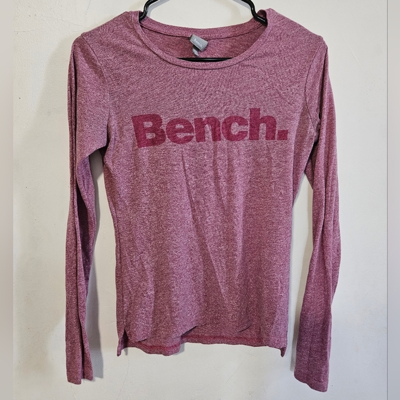 Bench purple long sleeve with logo front brand new work out run casual shirt sml - Picture 1 of 8